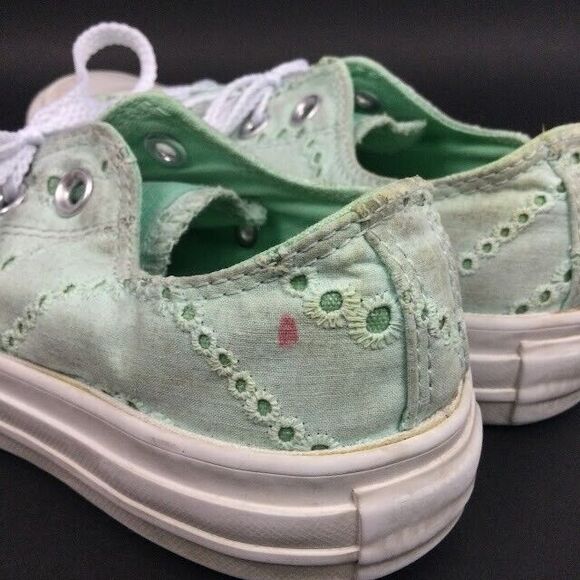 Converse All-Star -Women's Sz 6- Mint Lace Decorative Eyelets Low Skate- 544247F - Picture 5 of 9